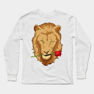 Lion with Rose Long Sleeve T-Shirt